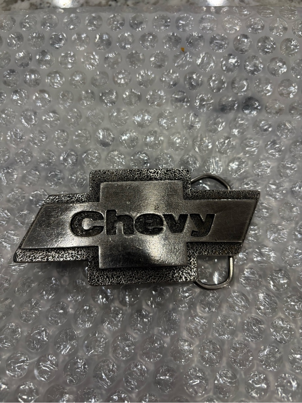 Vintage 1980 Chevy Bowtie Belt Buckle Western Americana Great American Buckle Co